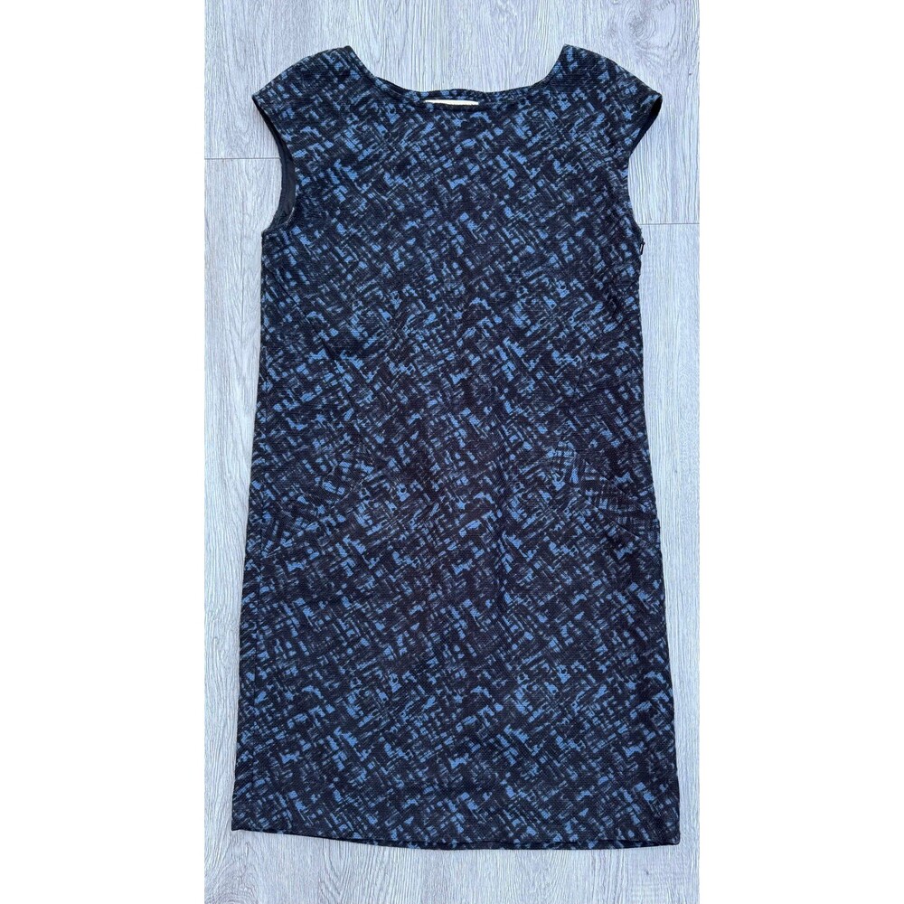 Michael Kors sleeveless shift dress in blue and black size 6